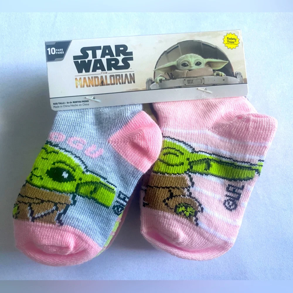 10pk Safety‎ Toes Sock With Lining Baby Girls Size 12-14 Months